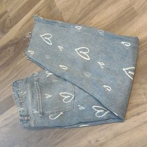 NWT Heart Patterned Jeans